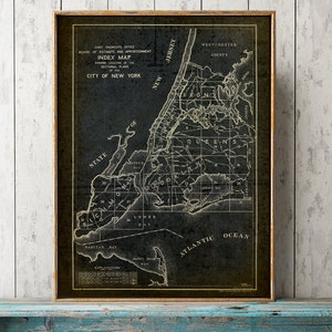 Stampa MAPPA DI NEW YORK, Mappa della città, Mappa della vecchia scuola, Poster della mappa a colori, Mappa blu, Mappa rosa, Mappa nera, Decorazione della parete Spedizione rapida