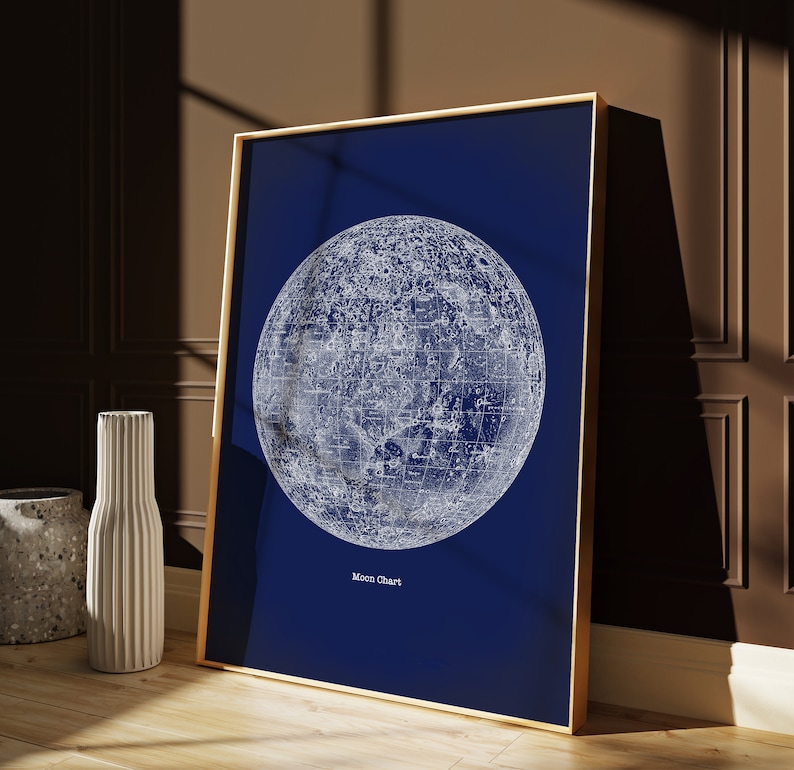 ASTRONOMY Print 3er Set, Vintage Ästhetik, Mond Poster, Sternen Karte, wissenschaftliche Illustration Wanddekor. Bild 7