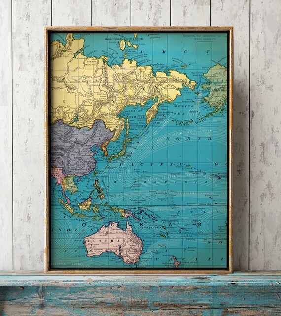 Vintage World Map Print Set of 3: Old School Triptych Wall Art - Etsy