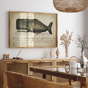 Aged WHALE Poster, Whale Print, Marine Decor, Nautical Art, Seal Life, Marine Life Print, Beach Home, Coastal theme, unframed wall art image 5