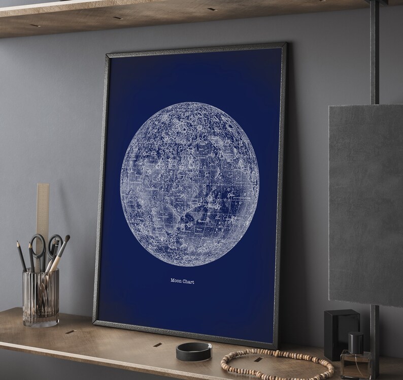 ASTRONOMY Print 3er Set, Vintage Ästhetik, Mond Poster, Sternen Karte, wissenschaftliche Illustration Wanddekor. Bild 5