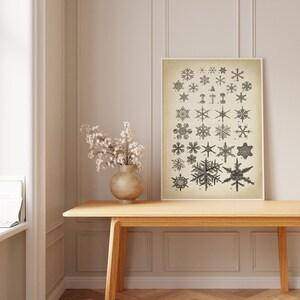 SNOWFLAKE Print, Flake of Snow Poster, winter decor wall art, geometric ice crystal, scientific illustration Fast Track Shipping image 6