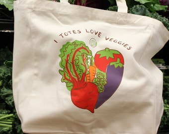 I Totes Love Veggies Fair Trade Reusable Grocery Bag