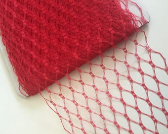 9" Red Vintage Veiling  - 1 yard