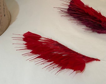 Millinery Feather Mount Red