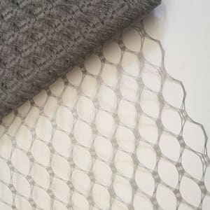 9" Grey Vintage Veiling  - 1 yard