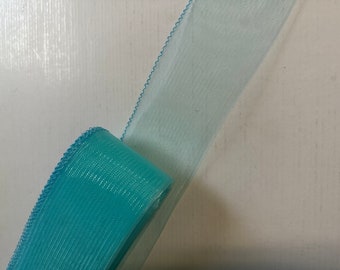 3" Turquoise Crinoline Horsehair Braid 1 yard