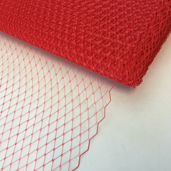 9" Red Birdcage Veiling -1 yard