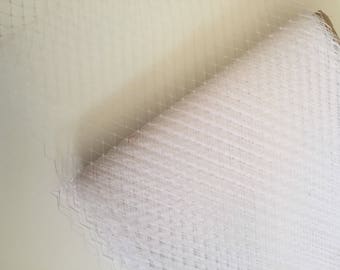 9" White  Birdcage Veiling -1 yard