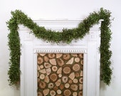 Guirnalda de Navidad, guirnalda de boda, guirnalda de boj, guirnalda fresca, repisa natural, repisa de chimenea, decoración de boda, vegetación real, decoración navideña viva