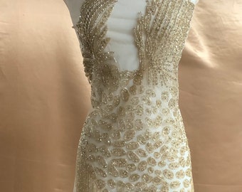 Designer Bodice Rhinestone Applique, Beaded tulle Wedding,Evening,Mesh Engagement,Prom, Dress beautiful glamorous  Shine