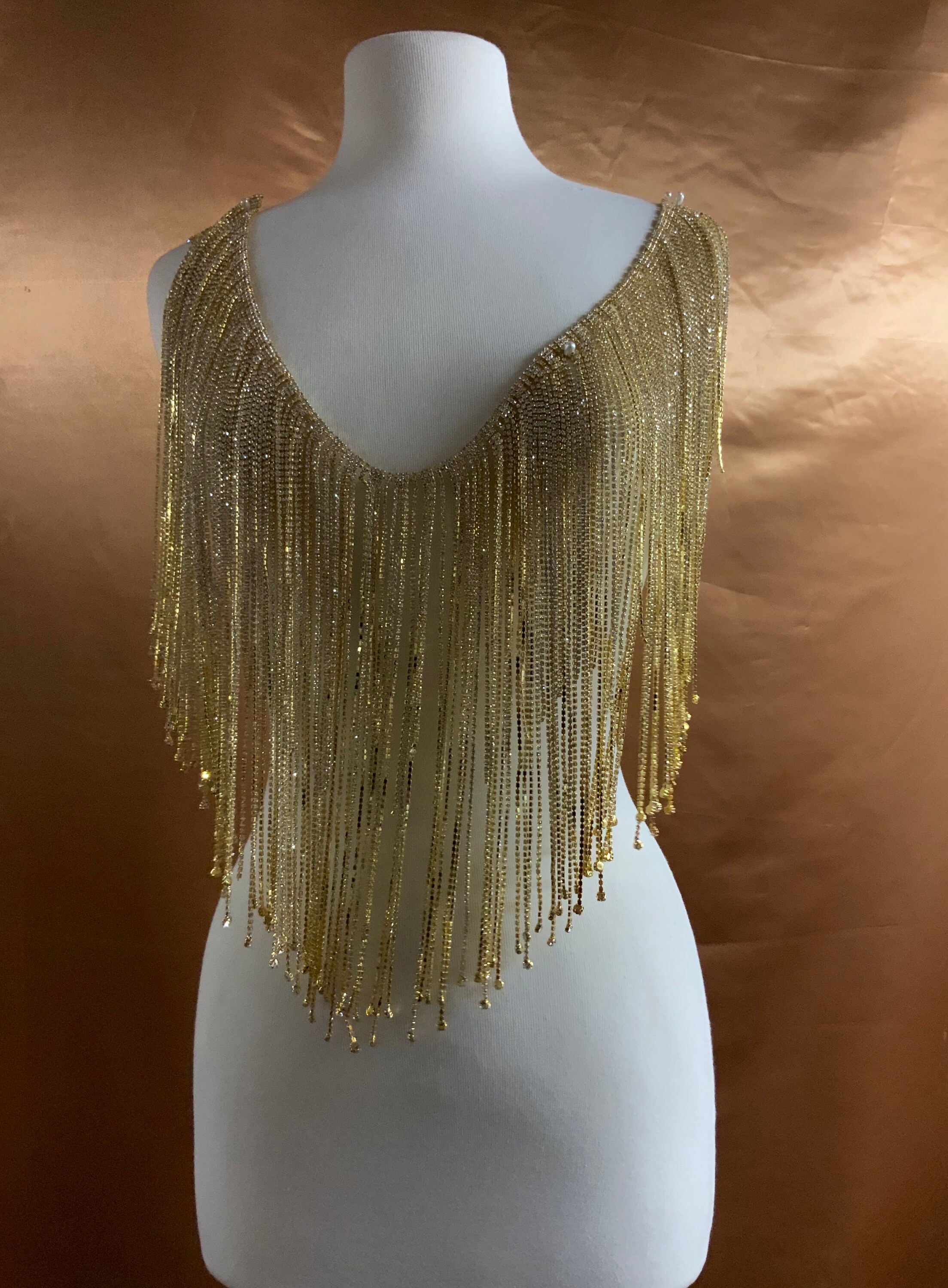 Rhinestone Fringe Statement Belt