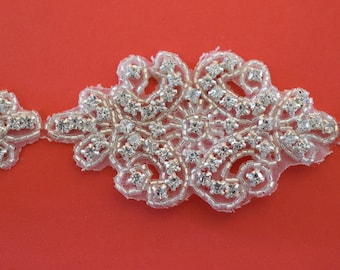 Crystal Rhinestone Trim by the Yard-Wholesale Silver or gold Bridal Trim- rhinestone banding- 2" Crystal Trim -Rhinestone Applique