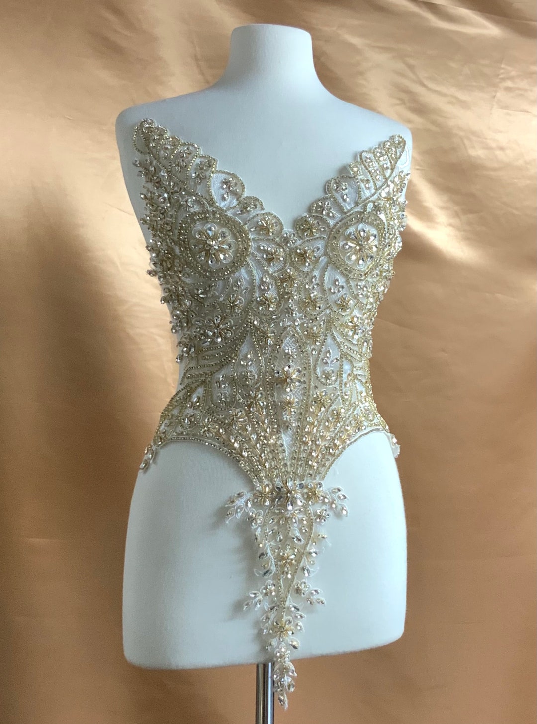 Rhinestone Applique Beaded Wedding Dress Beautiful Shine Prom Etsy