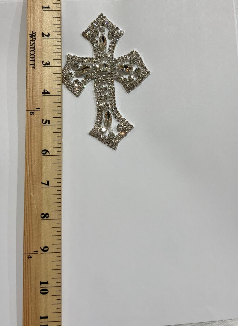 Crystal Rhinestone Cross / jacket/hats /candles /brilliance beautiful Rhinestone Applique image 5