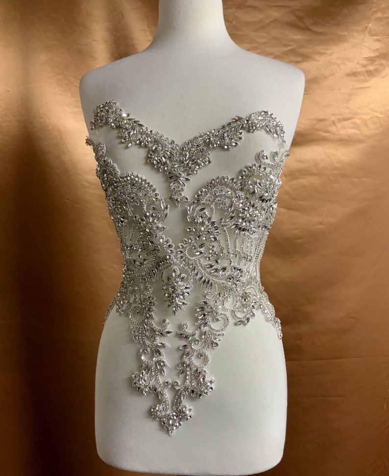 Designer Full Crystal Body Rhinestone Applique Beaded - Etsy