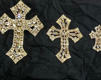 Crystal Rhinestone Cross / jacket/hats /candles /brilliance beautiful Rhinestone Applique