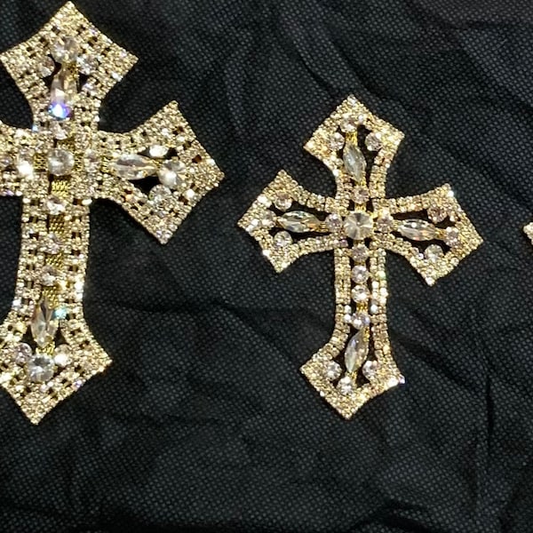 Crystal Rhinestone Cross / jacket/hats /candles /brilliance beautiful Rhinestone Applique