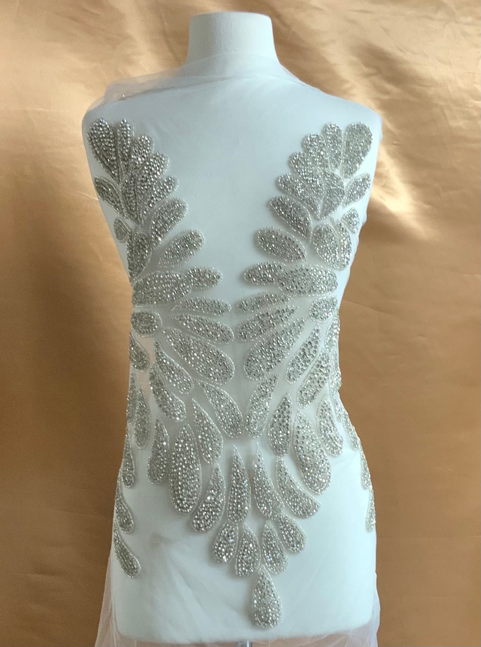 Rhinestone Applique Beaded Wedding Dress Beautiful Shine Prom Etsy
