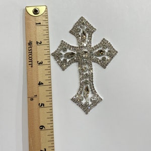 Crystal Rhinestone Cross / jacket/hats /candles /brilliance beautiful Rhinestone Applique image 6