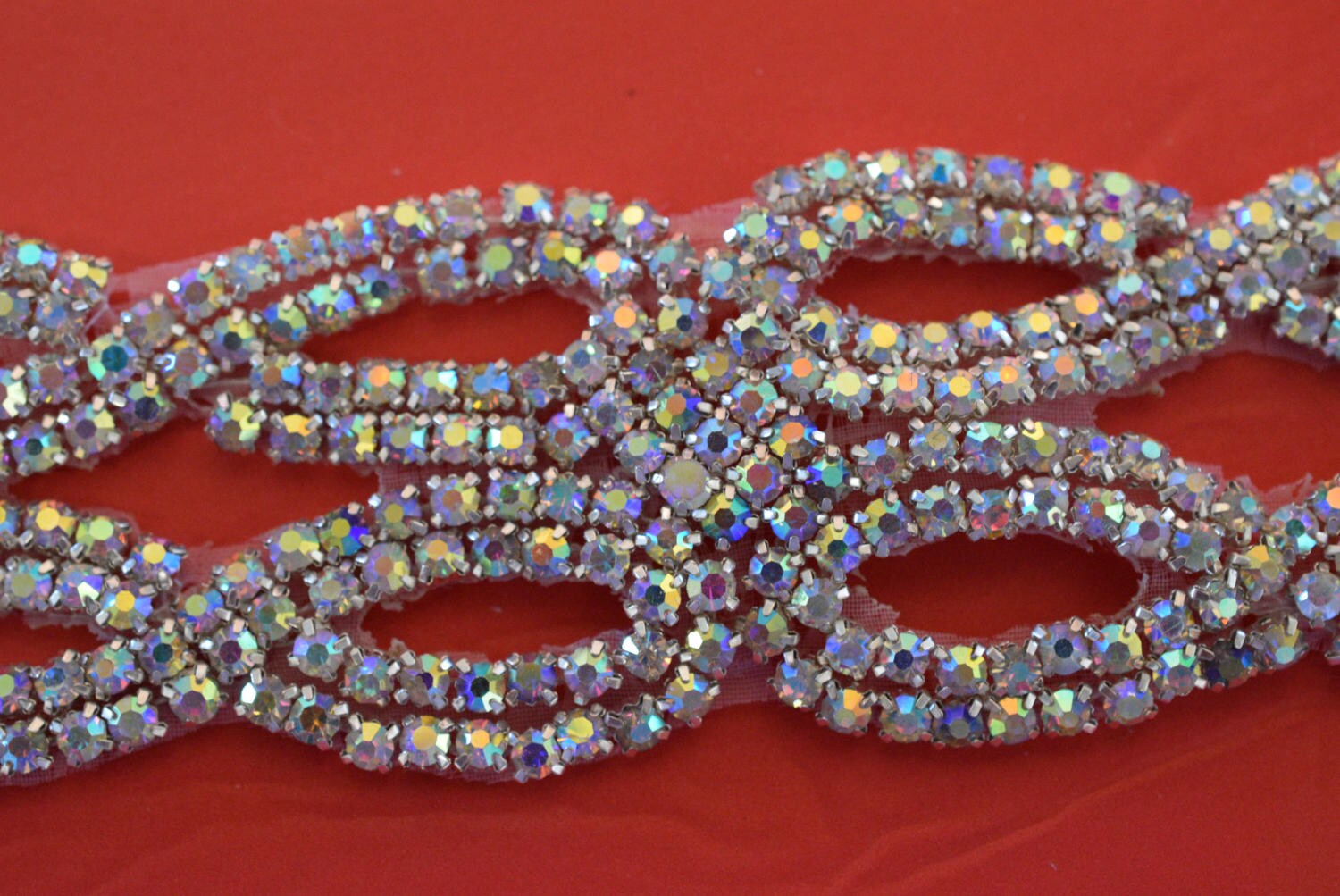 Crystal Rhinestone Trim by the Yardwholesale Silver Bridal Etsy