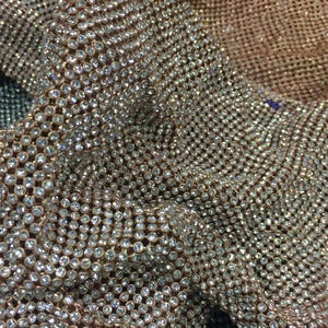 Rhinestone sheets / rhinestone fabric , 48 inches long and 18 inches wide stone size 4mm Flexible Beautiful Rhinestone Mesh