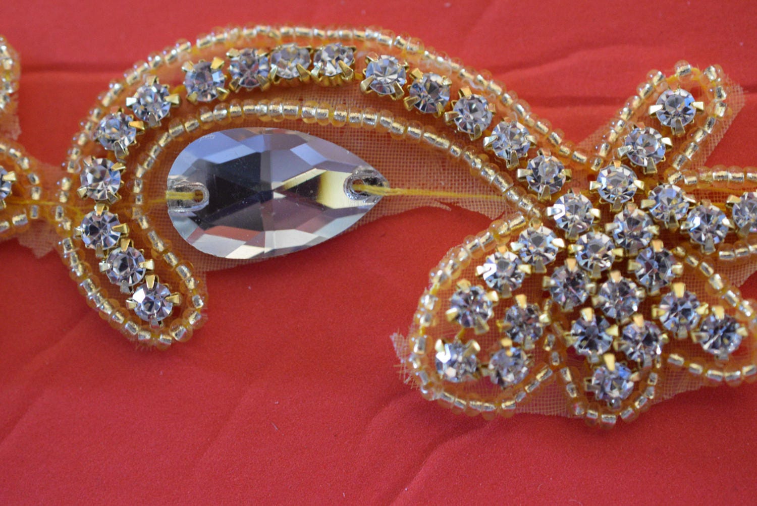 Ab Rhinestone Trim Crystal or AB Rhinestone Trim by the Yard-wholesale Silver or Gold ...