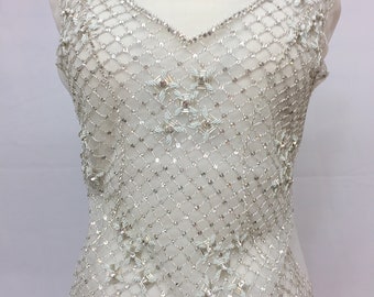 Designer Full body Rhinestone Applique, Beaded Wedding Dress Applique. Swarovski Shine Silver, Czech Crystal # 5479/P