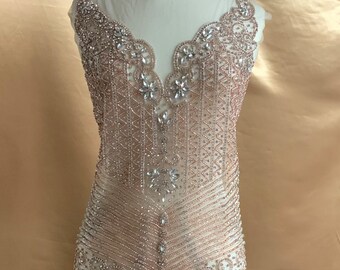 Rhinestone Applique, mesh Beaded beautiful,fabulous tulle rhinestone, Wedding,Evening, Engagement,Prom, Dress beautiful Shine