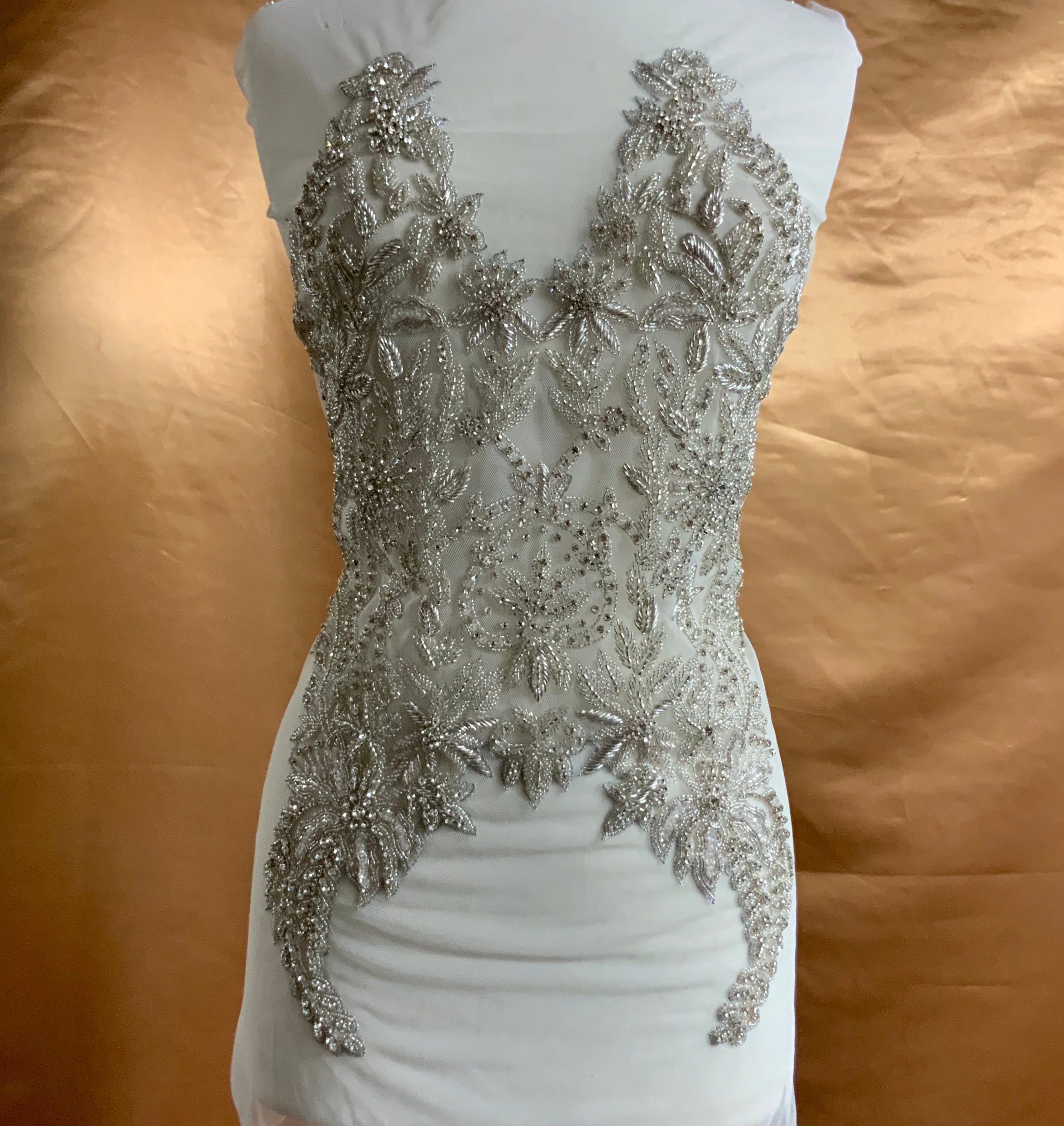 Designer Full Body Rhinestone Applique Beaded Wedding Dress - Etsy