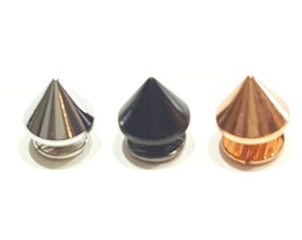 6mm Brass Rhodium Plated Studs and Spikes For Leather,shoes,bags,jacket Crafts Cone Bullet 10/50/100 pcs #W9076