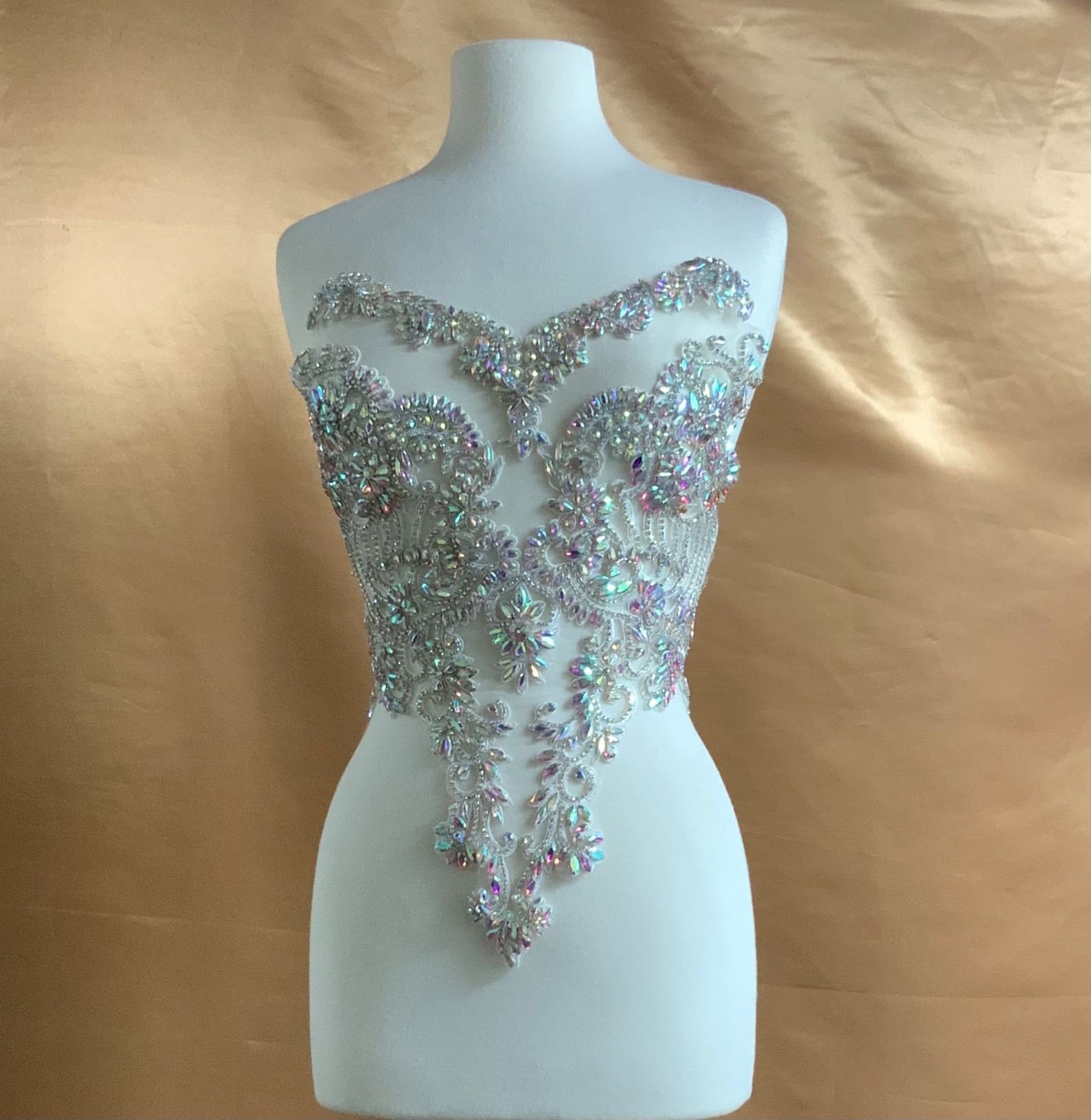 Body Rhinestones Designer Full Crystal Body Rhinestone Applique, Beaded Engagement ...