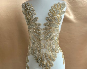 Rhinestone Applique, Beaded Wedding Dress beautiful shine Prom wedding evening