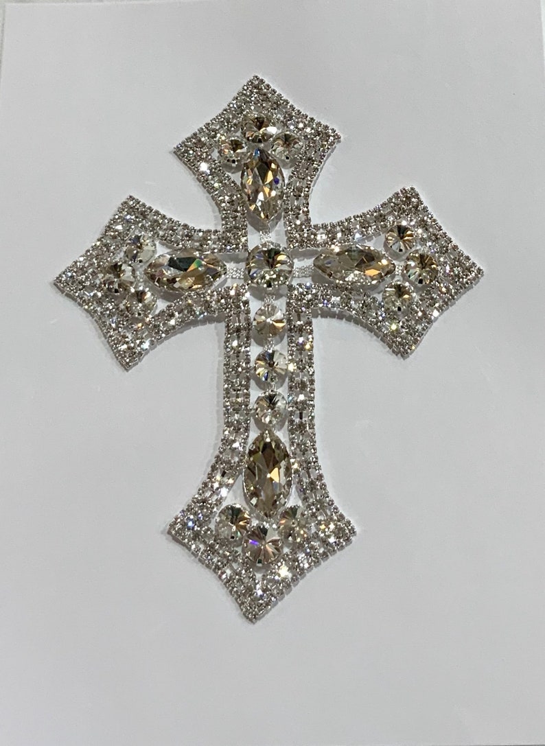 Crystal Rhinestone Cross / jacket/hats /candles /brilliance beautiful Rhinestone Applique image 7