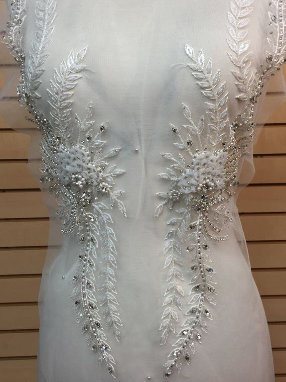 Designer Bodice Rhinestone Applique Beaded Wedding Dress Pair Etsy