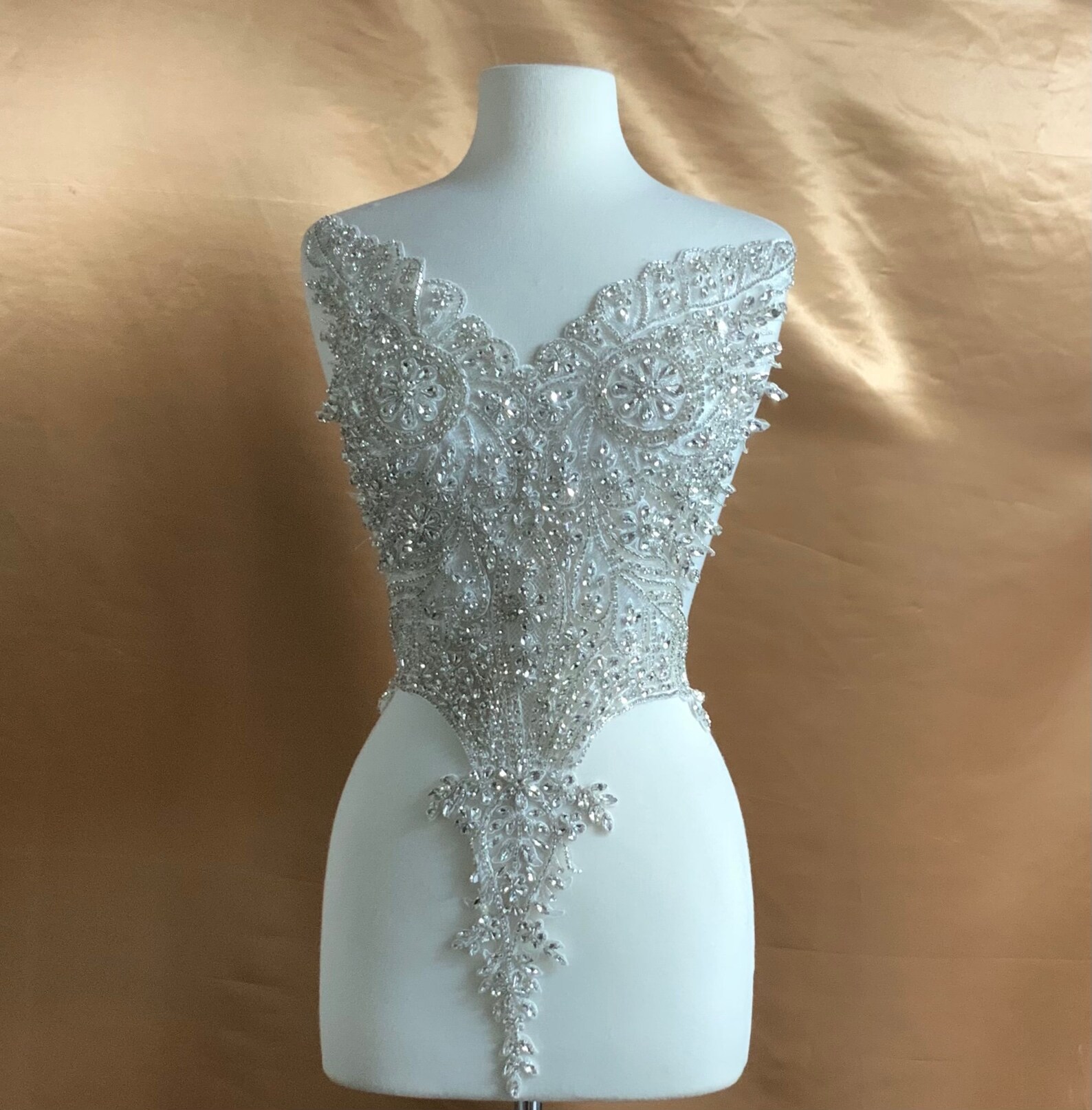 Rhinestone Applique Beaded Wedding Dress Beautiful Shine Prom Etsy