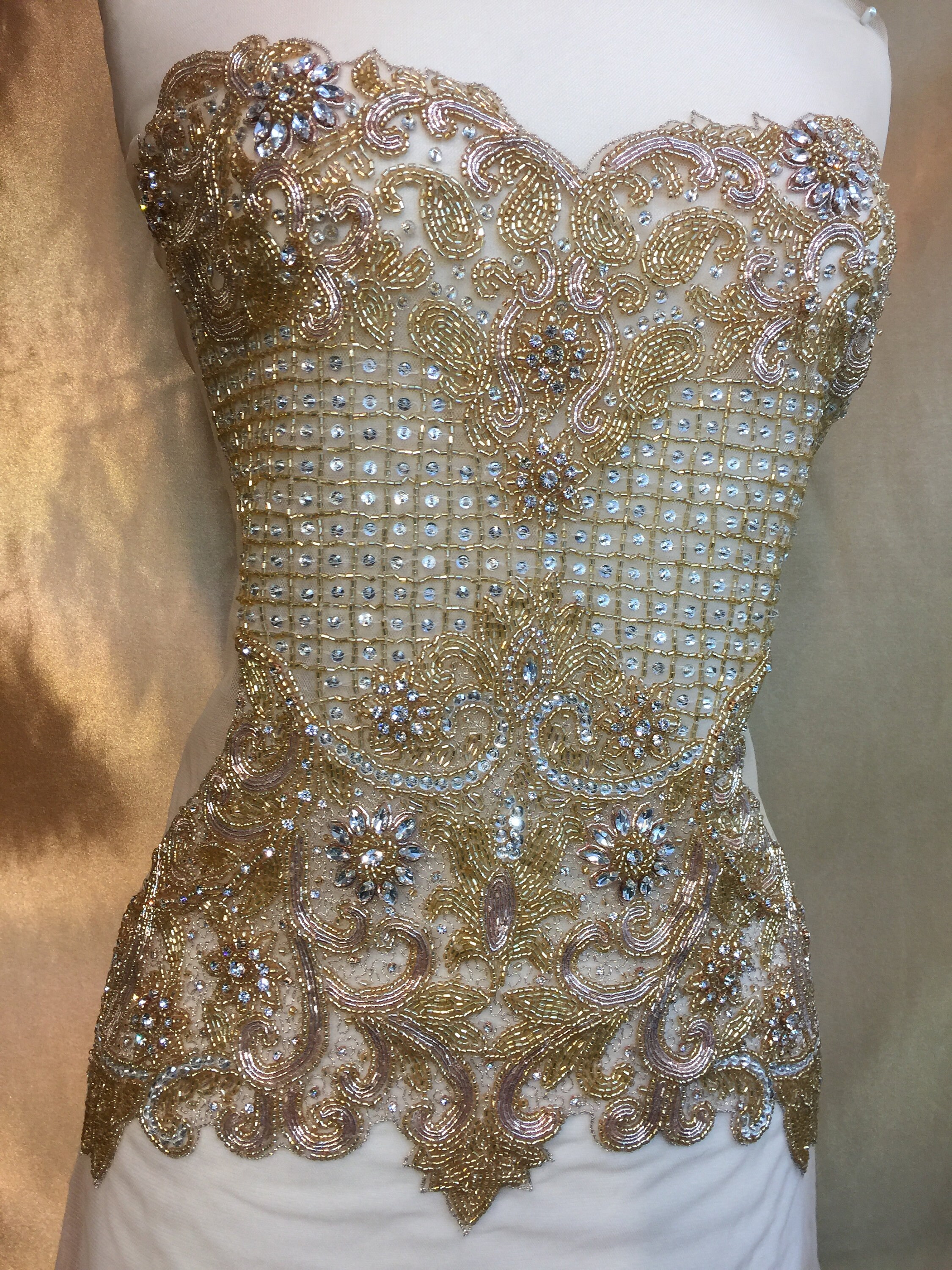 Designer Full Body Rhinestone Applique Beaded Wedding Etsy