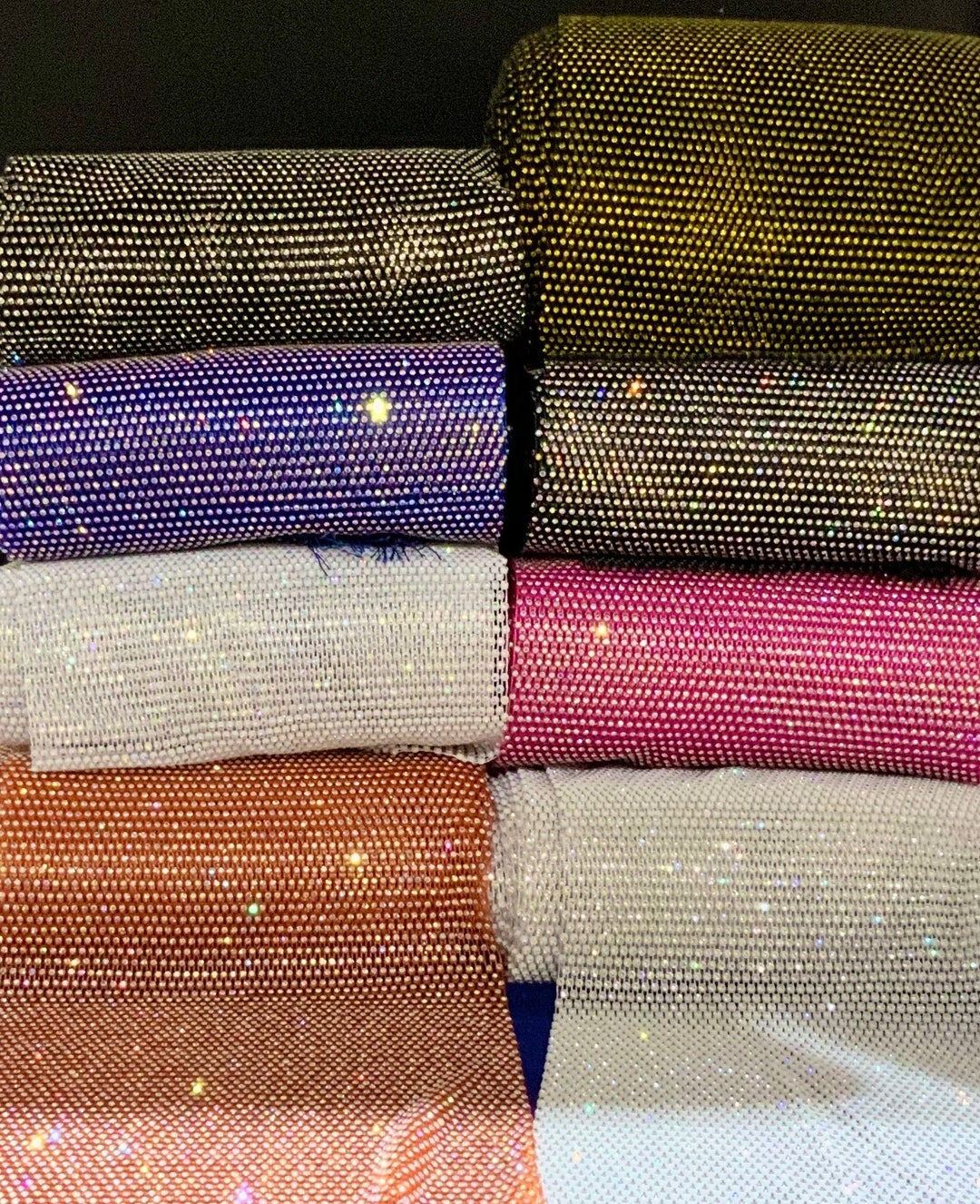 Crystal Rhinestone Elastic/stretch/ Trim-banding-rhinestone Mesh ...