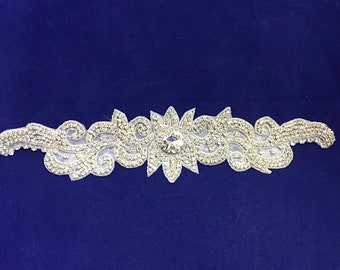 Rhinestone Applique - Rhinestone Embellishment - Rhinestone Trim - Rhinestone Chain - Rhinestone Trimming GY 6801 Silver or Gold