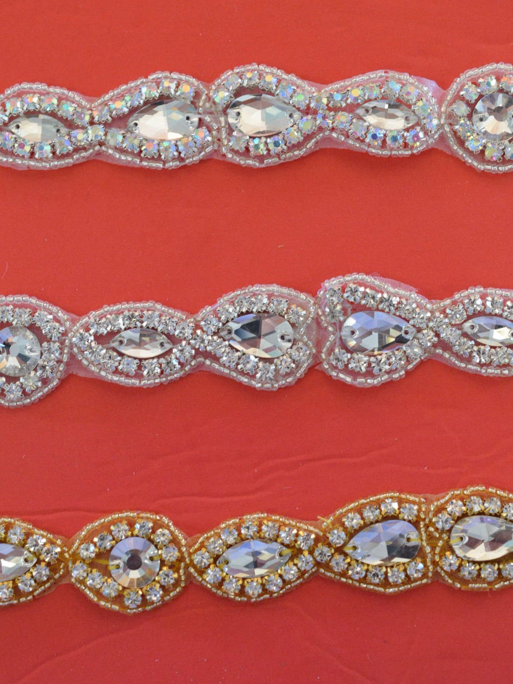 Crystal Rhinestone Trim by the Yard Silverab or Gold Bridal Etsy
