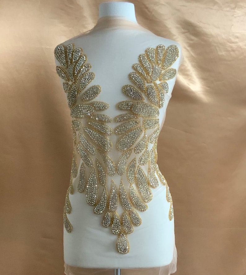 Rhinestone Applique Beaded Wedding Dress Beautiful Shine Prom Etsy