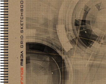 Big Grey Grid Sketchbook. Spiral Bound. Left Spine. Multi-Media Paper. 1/4" Box Grid. (11" x 17") SB-2550-LS