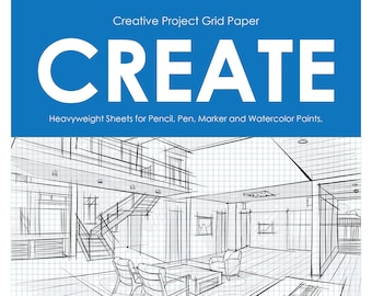 Grid Paper : 1/8" Box Grid. Multi-media grid paper for pencil, ink, marker and watercolor paints. (8.5" x 11")