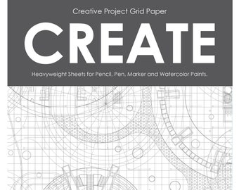 Grid Paper : 1/4" Box Grid. Multi-media grid paper for pencil, ink, marker and watercolor paints. (8.5" x 11")