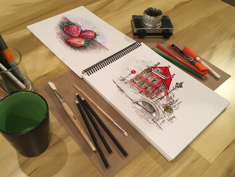 Design Ideation Premium Spiral Bound Sketchbook - 8.5" X 11", 100 Pages For Multi-Media Art