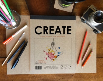 Creative Project Sketch Pad. Removable Sheets. Mixed Media Paper. Lay Flat Reinforced Binding. (8.5" x 11") PAD-2550-TS