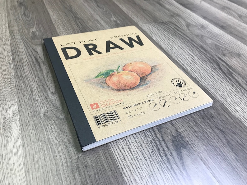 Lay Flat Sketchbook: Mixed Media Drawing Book. Removable Sheets (8.5" x 11") LF-50100-LS image 1