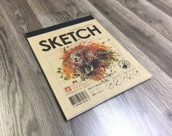 Creative Project Sketch Pad. Removable Sheets. Mixed Media Paper. Lay Flat Reinforced Binding. (8.5" x 11") PAD-2550-TS