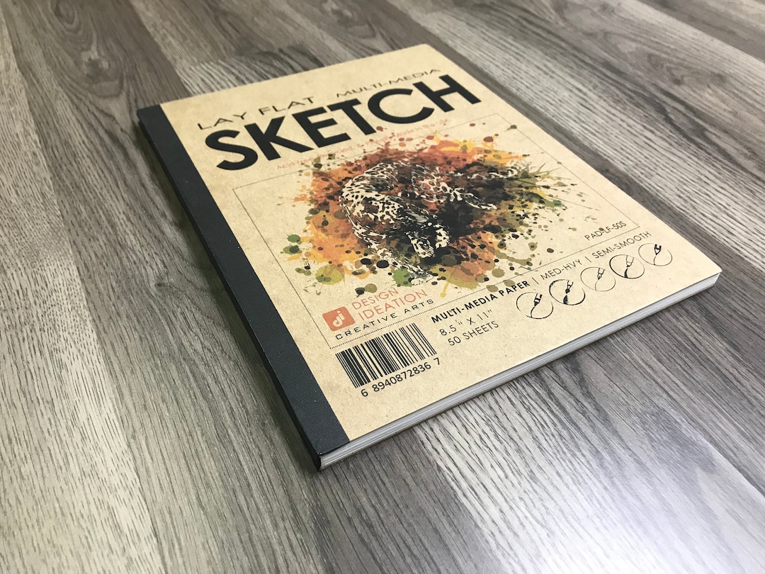 LAY FLAT Sketchbook. Removable Sheet, Journal Style SKETCH Book for