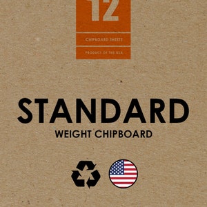 STUDIO 12 Chipboard Sheets. 8.5&quot; x 11&quot;. STANDARD .022”